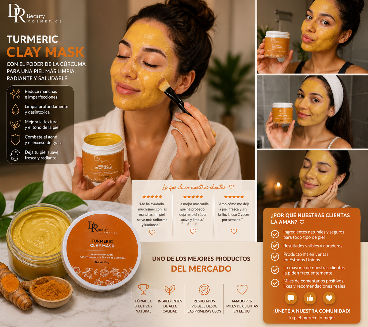 Mascarilla facial de Cúrcuma