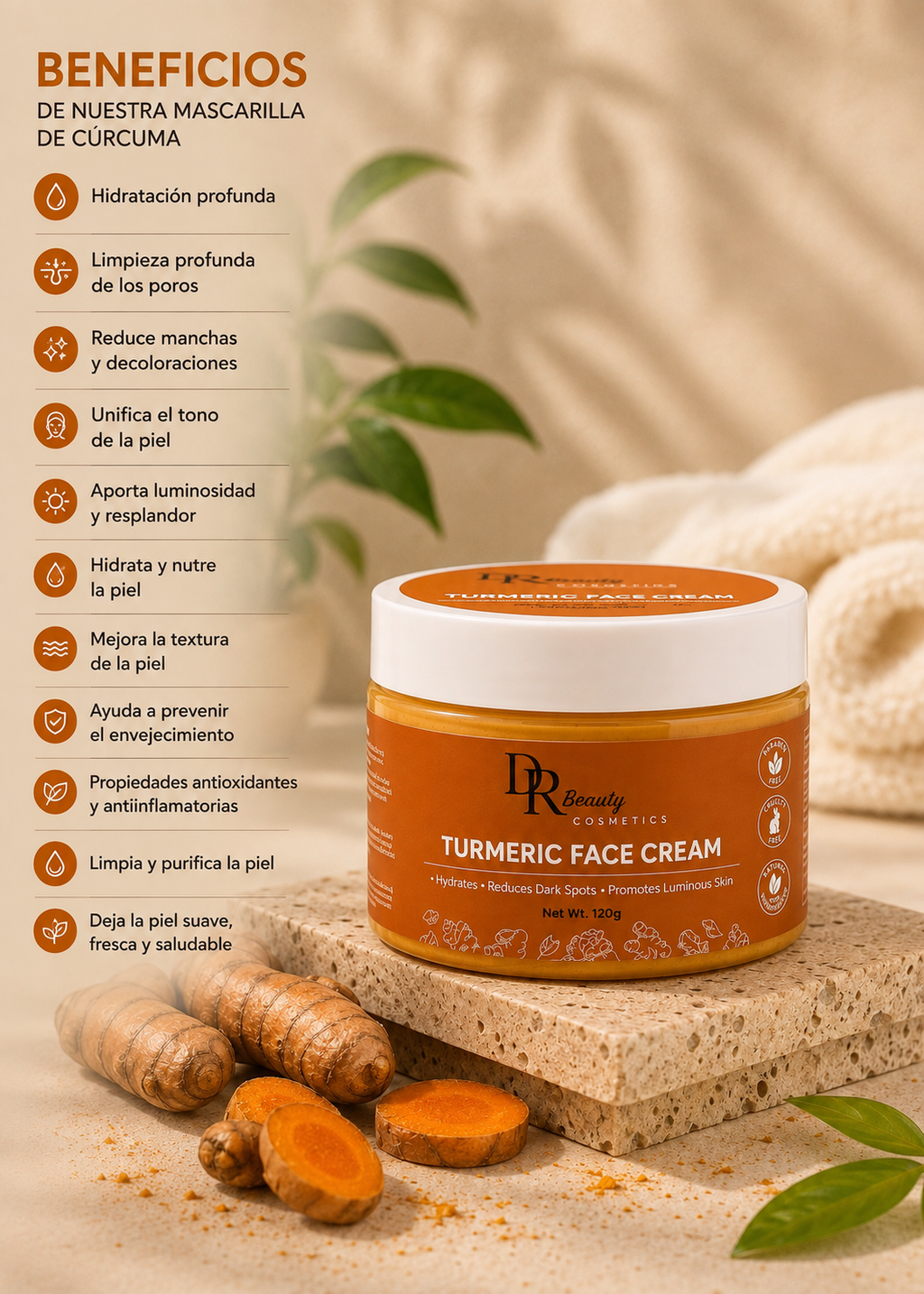 Crema facial de Cúrcuma