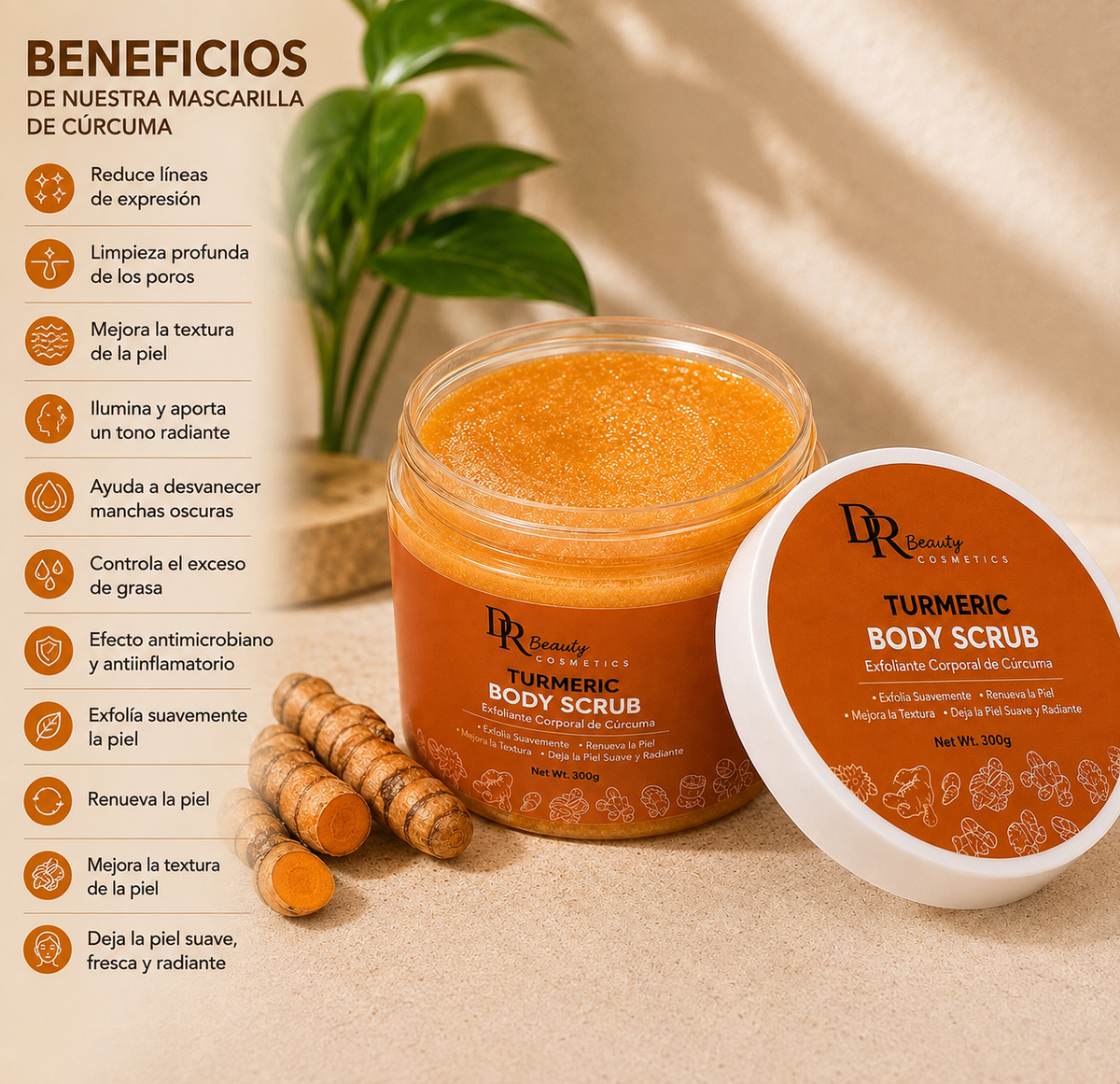 Productos facial de cúrcuma de 8 piezas