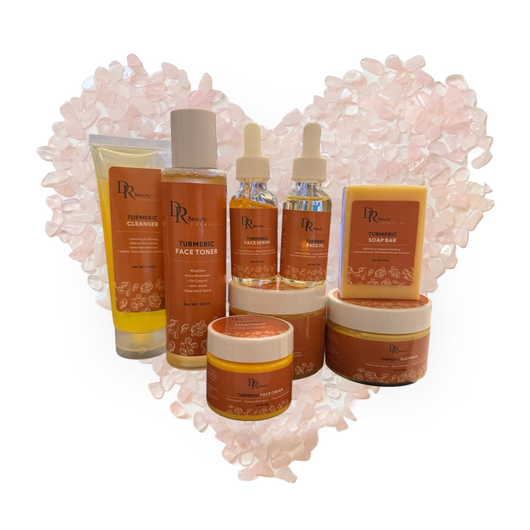 Dr. Beauty Cosmetic Turmeric Facial Line
Dr. Beauty Cosmetic's turmeric facial line is formulated to revitalize, balance, and protect the skin using the natural properties of turmeric, an ingredient recognized for its antioxidant, anti-inflammatory, and lightening benefits. Each product in the line has been designed to offer a complete facial care routine that promotes luminous, even, and healthy-looking skin.